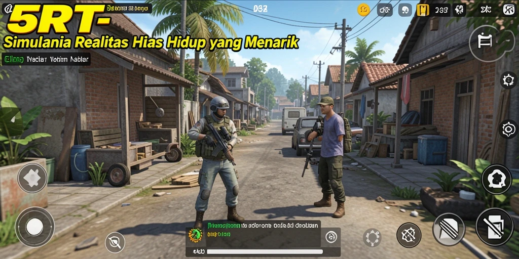 Screenshot gameplay 5RT menunjukkan karakter dalam aktivitas sehari-hari yang seru.