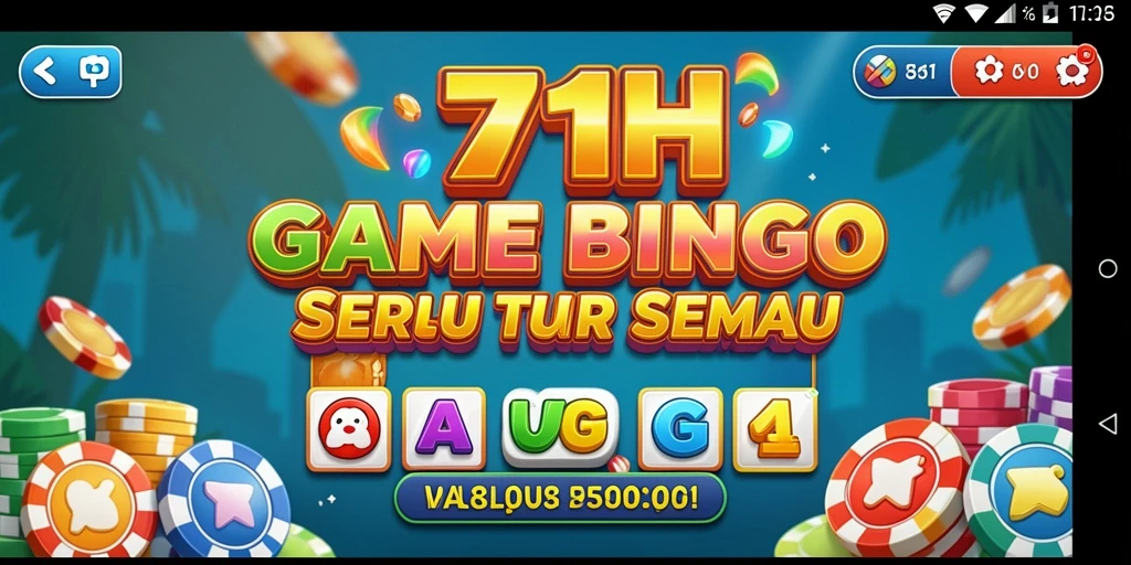 Gameplay seru Bingo dalam aplikasi 71H, penuh interaksi.