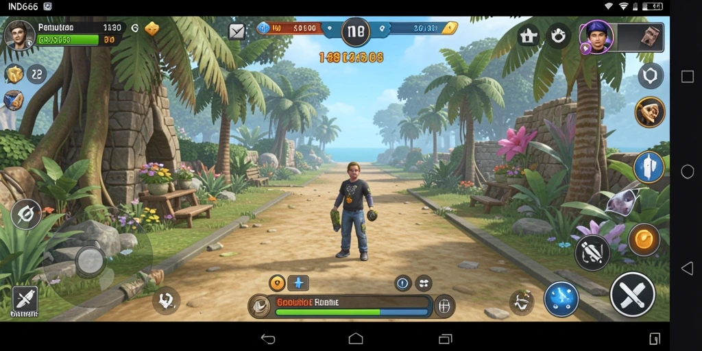 Screenshot gameplay dari IND666 yang menunjukkan aktivitas simulasi yang seru.