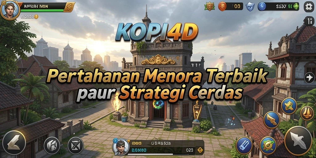 Tampilan gameplay KOPI4D menampilkan strategi menara yang mendebarkan.
