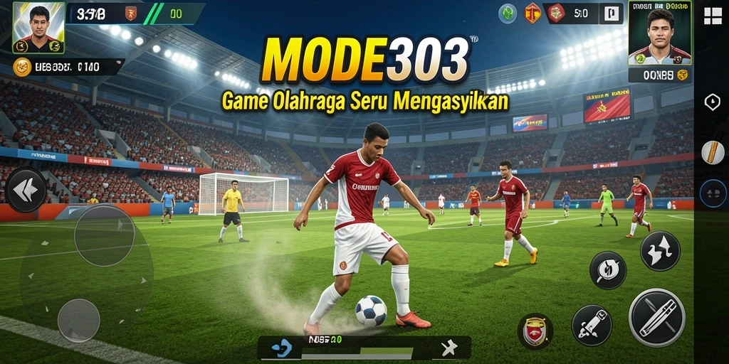 Tampilan gameplay seru dari MODE303 yang menampilkan pertandingan olahraga.