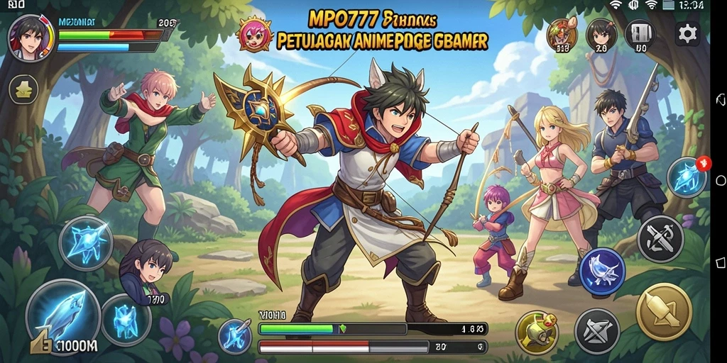 Screenshot gameplay MPO777 yang mengasyikkan dengan karakter anime.