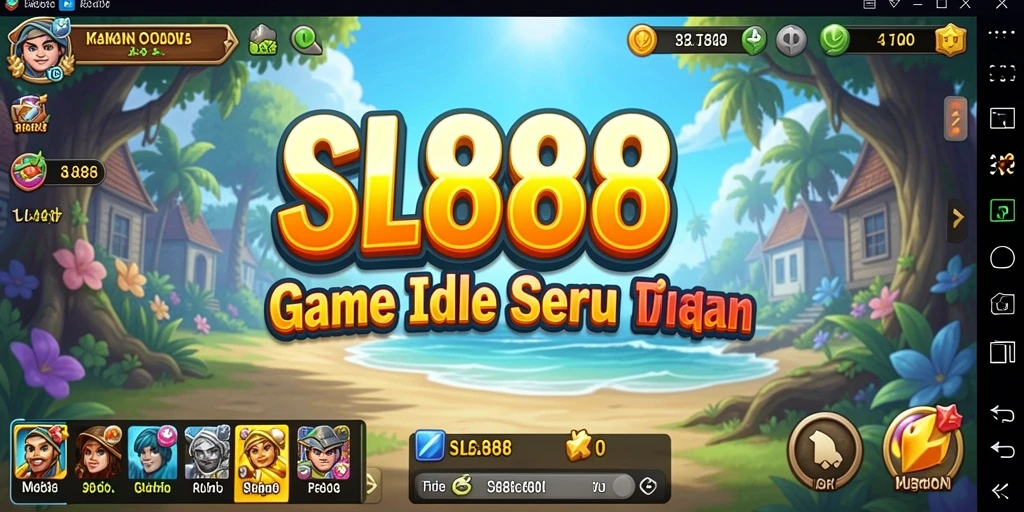 Screenshot gameplay SL888 menampilkan karakter dan aktivitas permainan Idle.