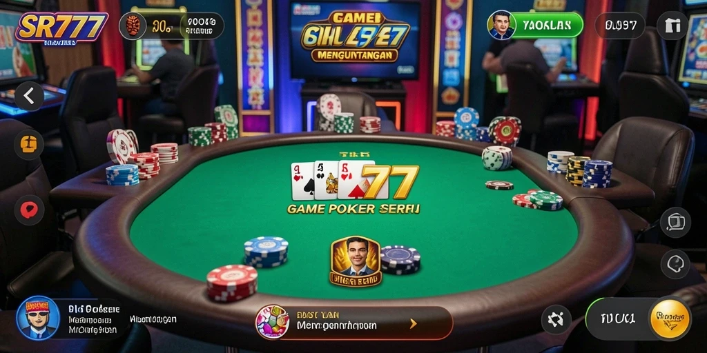 Tampilan gameplay SR777 yang penuh aksi dalam permainan Poker.