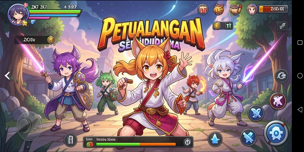 Tampilan seru dari gameplay ZK7 yang penuh aksi.